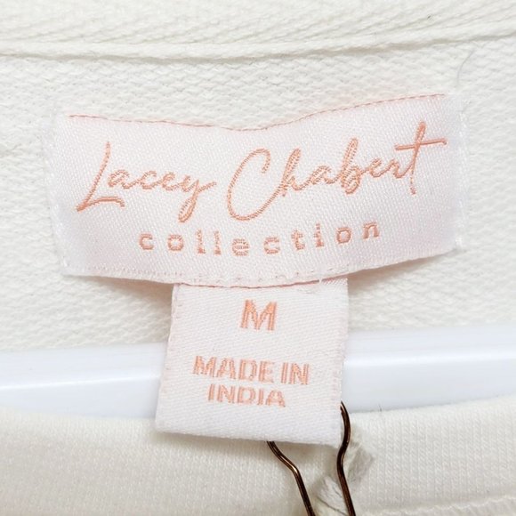 Lacey Chabert Collection White Big As The Sky Embroidered Sweatshirt Size M - Picture 2 of 11